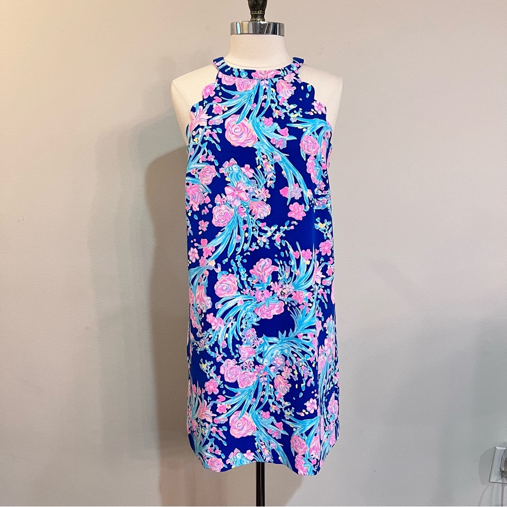 Lilly Pulitzer Tabby Shift Toucan Party Print Size L Halter Dress NWT HTF